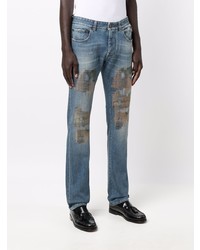 blaue bedruckte Jeans von Etro