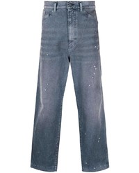 blaue bedruckte Jeans von Diesel