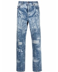 blaue bedruckte Jeans von Diesel