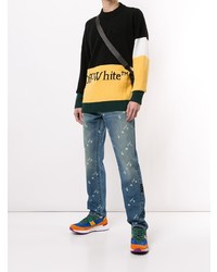 blaue bedruckte Jeans von Off-White