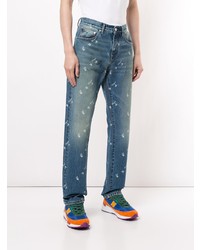 blaue bedruckte Jeans von Off-White