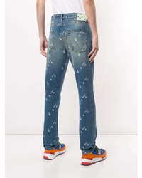 blaue bedruckte Jeans von Off-White