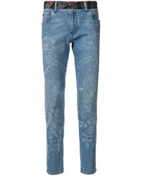 blaue bedruckte Jeans von Dolce & Gabbana