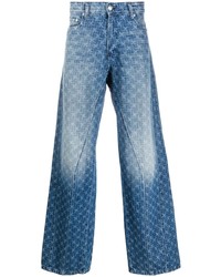 blaue bedruckte Jeans von Domenico Formichetti