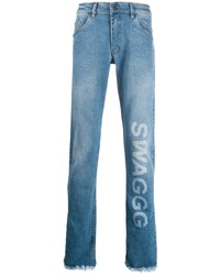 blaue bedruckte Jeans von DUOltd