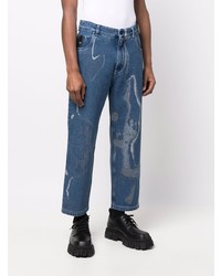 blaue bedruckte Jeans von Fendi