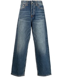 blaue bedruckte Jeans von Evisu