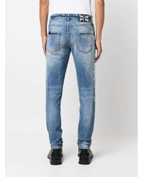 blaue bedruckte Jeans von John Richmond