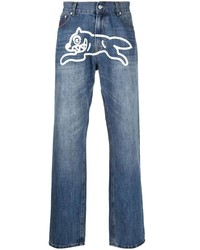 blaue bedruckte Jeans von Icecream