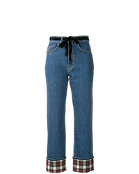 blaue bedruckte Jeans von Isa Arfen