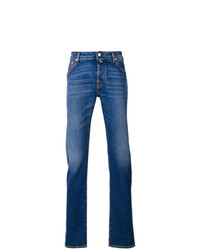 blaue bedruckte Jeans von Jacob Cohen