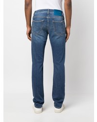 blaue bedruckte Jeans von Jacob Cohen