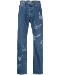 blaue bedruckte Jeans von Levi's