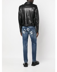 blaue bedruckte Jeans von John Richmond