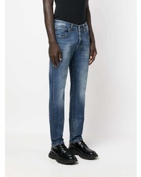 blaue bedruckte Jeans von John Richmond