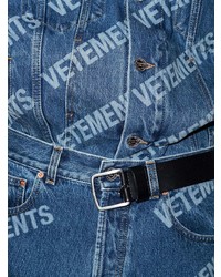 blaue bedruckte Jeans von Vetements