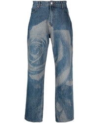 blaue bedruckte Jeans von MARKET