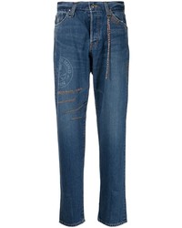 blaue bedruckte Jeans von Mastermind Japan