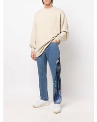 blaue bedruckte Jeans von Lanvin