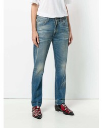 blaue bedruckte Jeans von Gucci