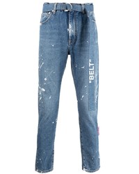 blaue bedruckte Jeans von Off-White