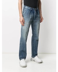 blaue bedruckte Jeans von Neighborhood