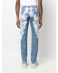 blaue bedruckte Jeans von Philipp Plein