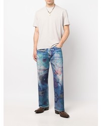 blaue bedruckte Jeans von Our Legacy