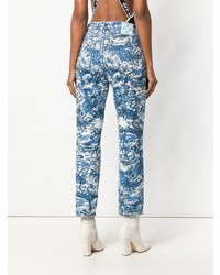 blaue bedruckte Jeans von Off-White