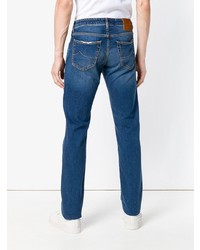 blaue bedruckte Jeans von Jacob Cohen