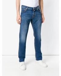 blaue bedruckte Jeans von Jacob Cohen