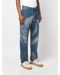 blaue bedruckte Jeans von MARKET