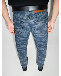 blaue bedruckte Jeans von Vetements