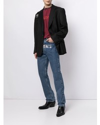 blaue bedruckte Jeans von Vetements