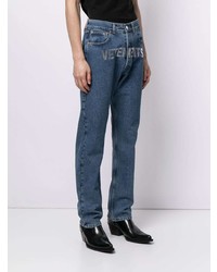 blaue bedruckte Jeans von Vetements