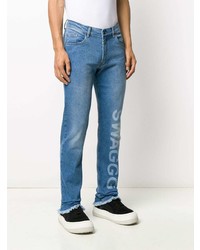 blaue bedruckte Jeans von DUOltd