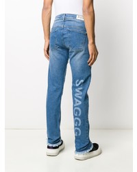 blaue bedruckte Jeans von DUOltd