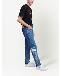 blaue bedruckte Jeans von Karl Lagerfeld