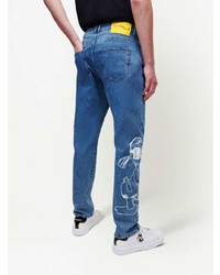 blaue bedruckte Jeans von Karl Lagerfeld