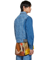 blaue bedruckte Jeansjacke von Ahluwalia