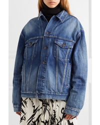 blaue bedruckte Jeansjacke von Balenciaga