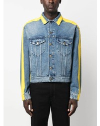 blaue bedruckte Jeansjacke von Moschino