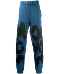 blaue bedruckte Jogginghose von Moschino
