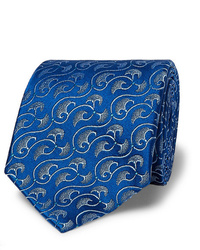 blaue bedruckte Krawatte von Charvet