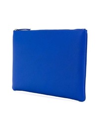 blaue bedruckte Leder Clutch Handtasche von Balenciaga