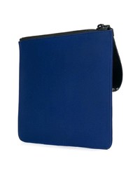 blaue bedruckte Leder Clutch Handtasche von Moncler