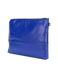 blaue bedruckte Leder Clutch Handtasche von Dolce & Gabbana