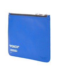 blaue bedruckte Leder Clutch Handtasche von Off-White