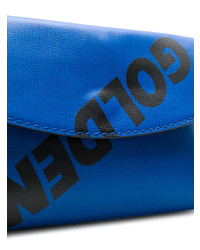blaue bedruckte Leder Clutch von Golden Goose Deluxe Brand