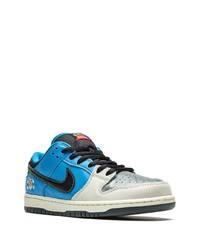 blaue bedruckte Leder niedrige Sneakers von Jordan